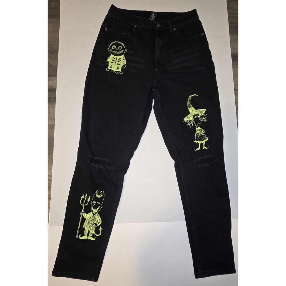 Disney Her Universe Nightmare Before Christmas Glow in the Dark Black Jeans Sz 7